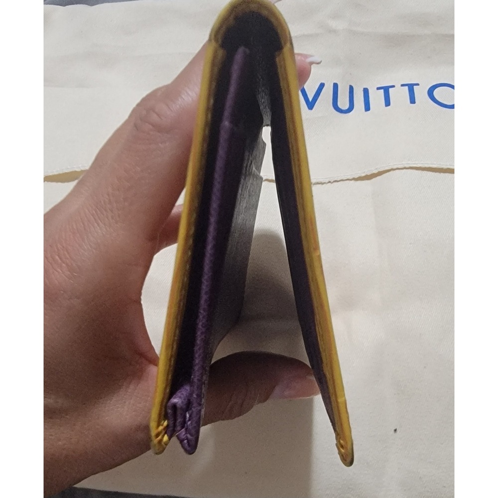 Louis Vuitton Yellow Epi Leather Yen Long Wallet Purple Interior Made in Spain - Picture 6 of 16